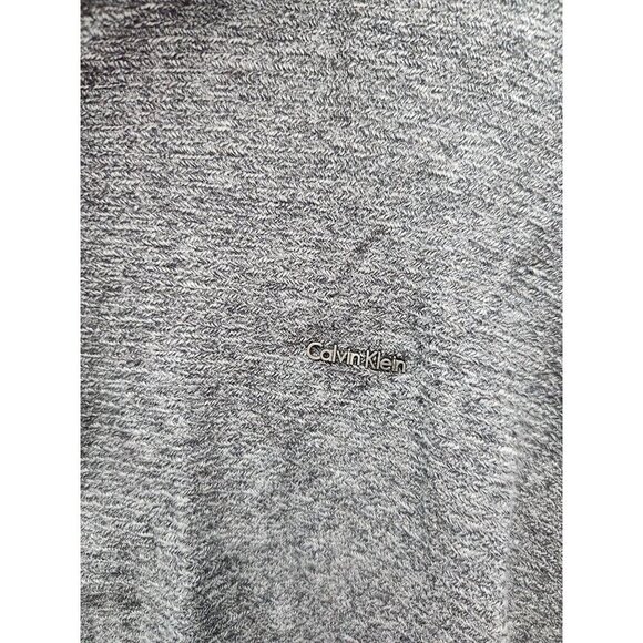 Calvin Klein Mens XL Quarter-Zip Pullover Sweater Gray Cotton Blend - Picture 2 of 5